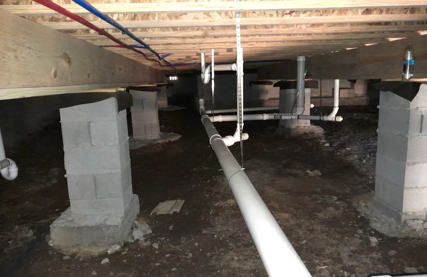 Before: the crawlspace in Little Rock, AR, bare earth and damp air.